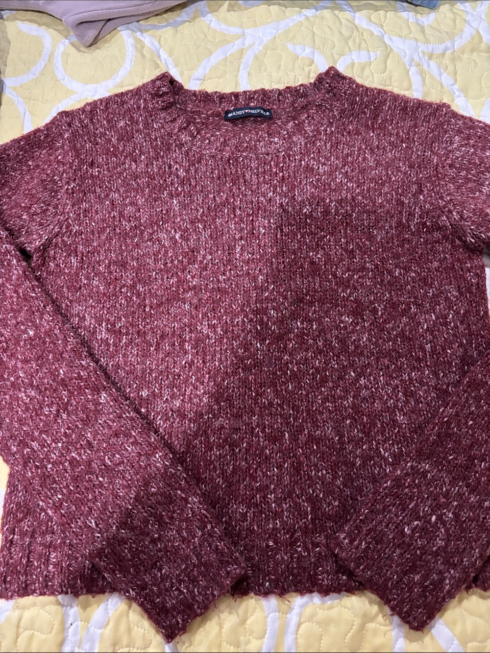 Brandy Melville Speckled Burgundy Sweater